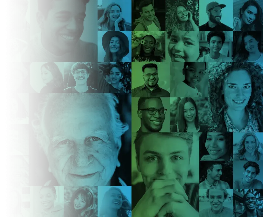 Mosiac of people's faces